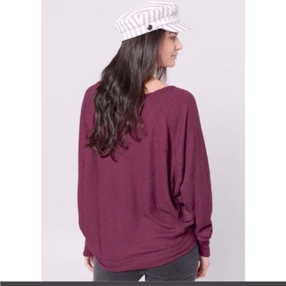 Free People Santa Clara Thermal Mulberry long sleeves top NWT 🩷💜